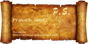 Pratsch Sebő névjegykártya